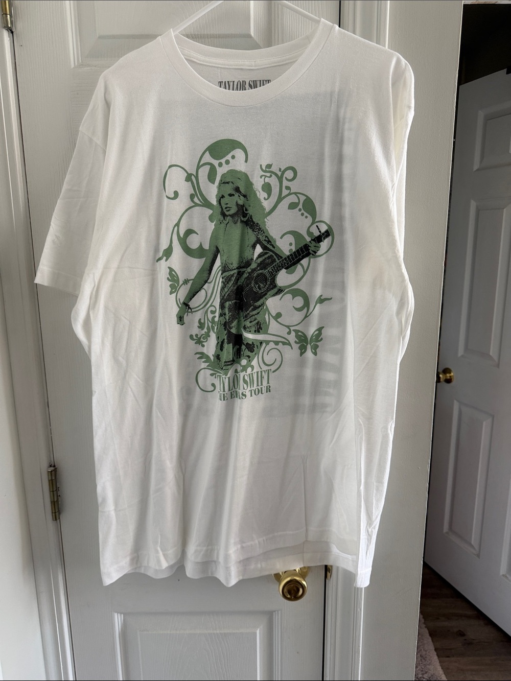 Taylor Swift White Tee with Green Tour Graphic